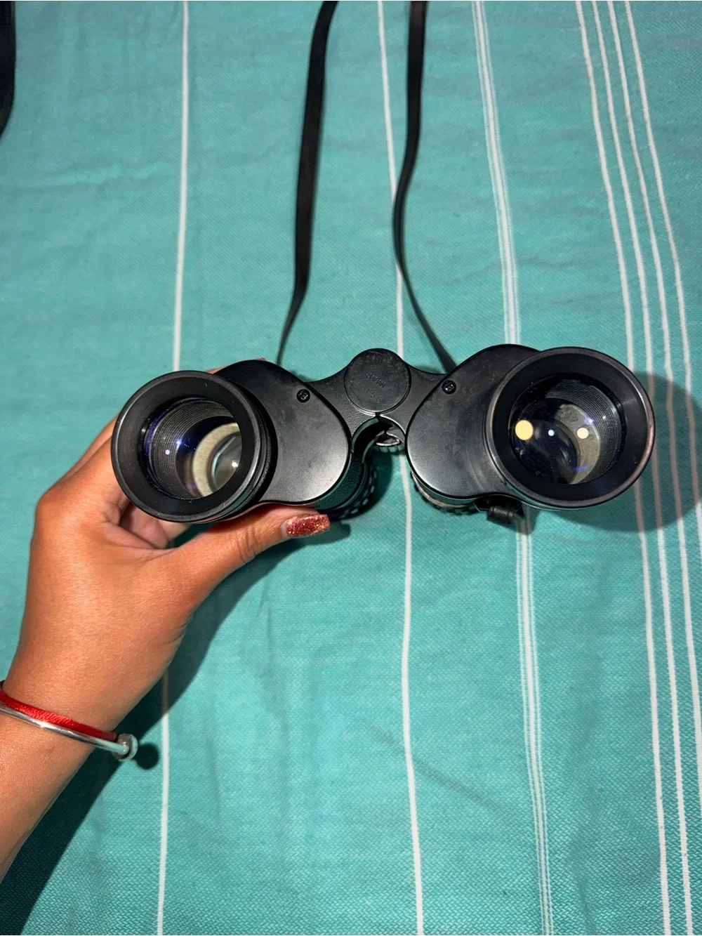Vintage Black Compact Binoculars with Textured Grip - Outdoor Viewing